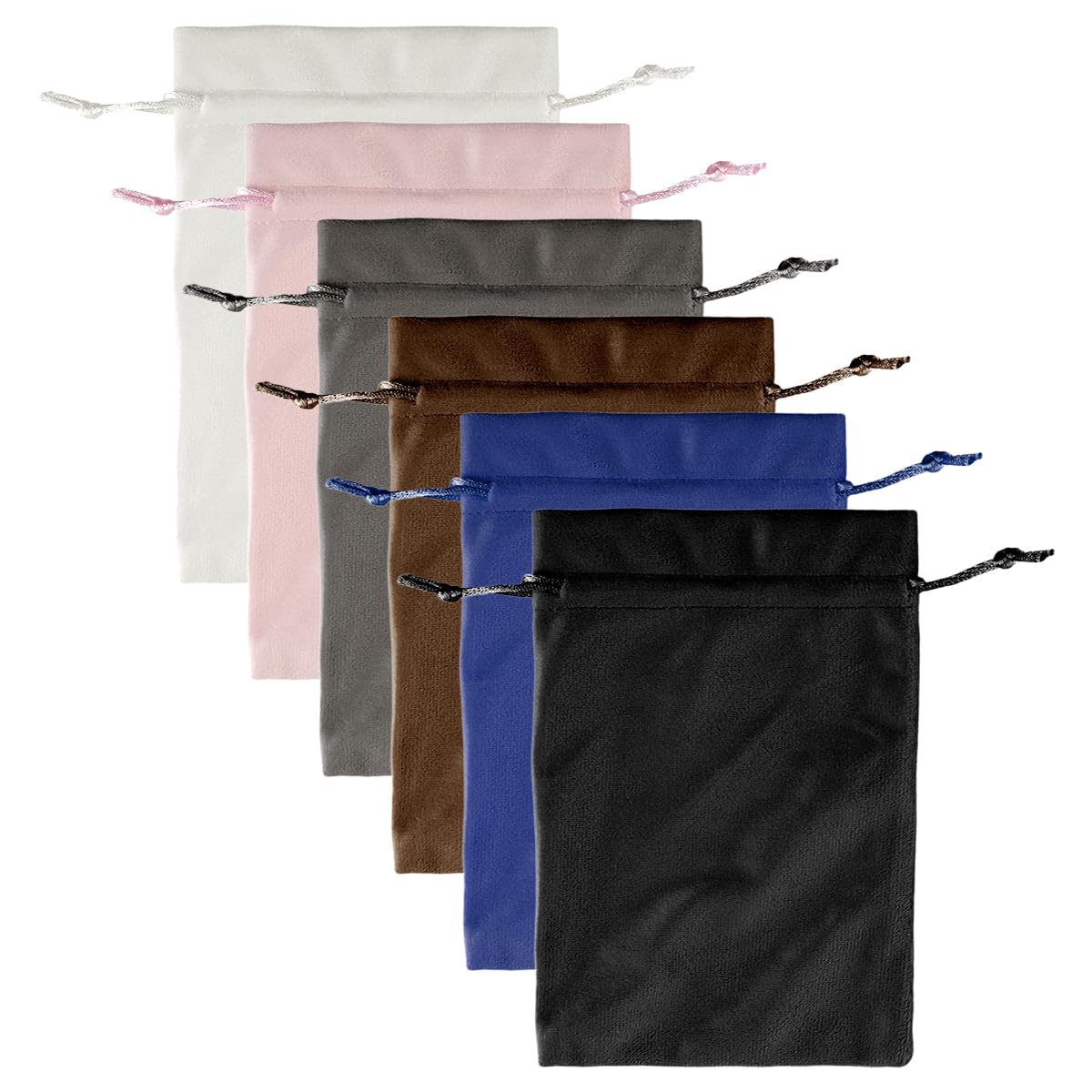 Lotsdonxia 6 Pcs Velvet Pouches, Small Drawstring Bags, Jewelry Gift Packaging, Multicolor Storage Bag for Dice and Accessories