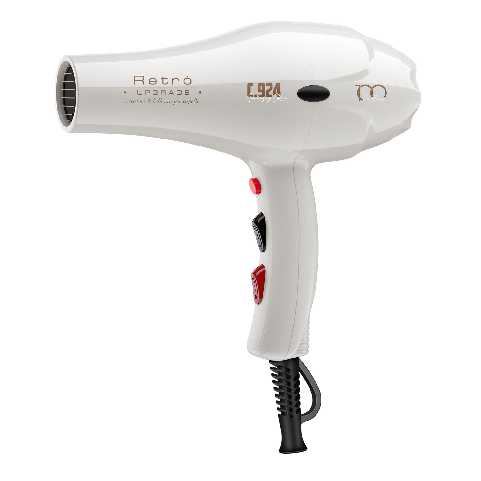 RUP-C924 Phon White 2100W Anniversary Edition | Asciugacapelli ionico | Colore bianco - Asciugacapelli professionale ionico | Edizione limitata