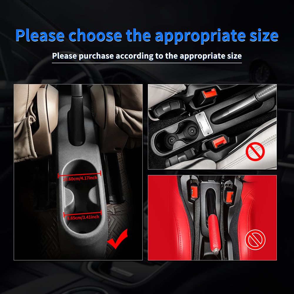 KUNGKIC Per Fiat 500 2011-2023 Abarth 595 2012-2023 Auto freno a mano pannello tazza acqua telaio portabicchieri adesivo in fibra di carbonio accessori decorativi per interni regalo (Nero)