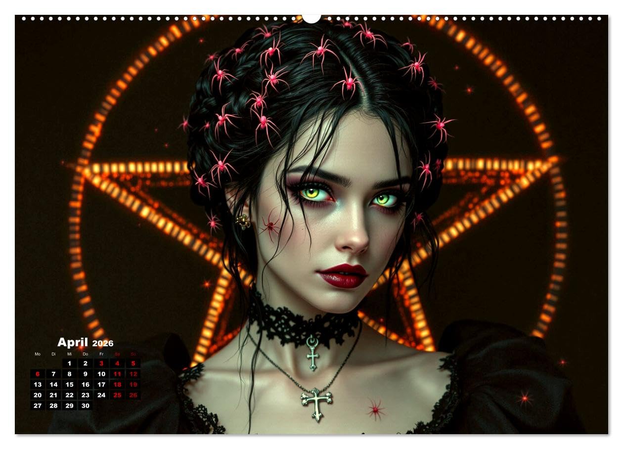 Goth Fantasie (hochwertiger Premium Wandkalender 2026 DIN A2 quer), Kunstdruck in Hochglanz: Fantasiebilder von Gothic Schönheiten (CALVENDO Menschen)