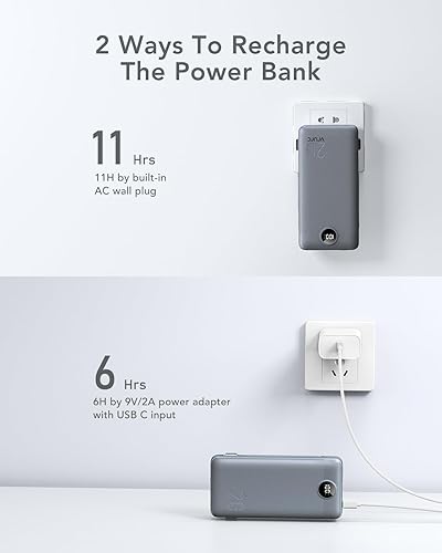 Miniatura 4 de Cargador portátil de 20000 mAh, cargador de batería VRURC de carga rápida de 22.5 W con cables, cargador portátil USB C de 20 K con enchufe de