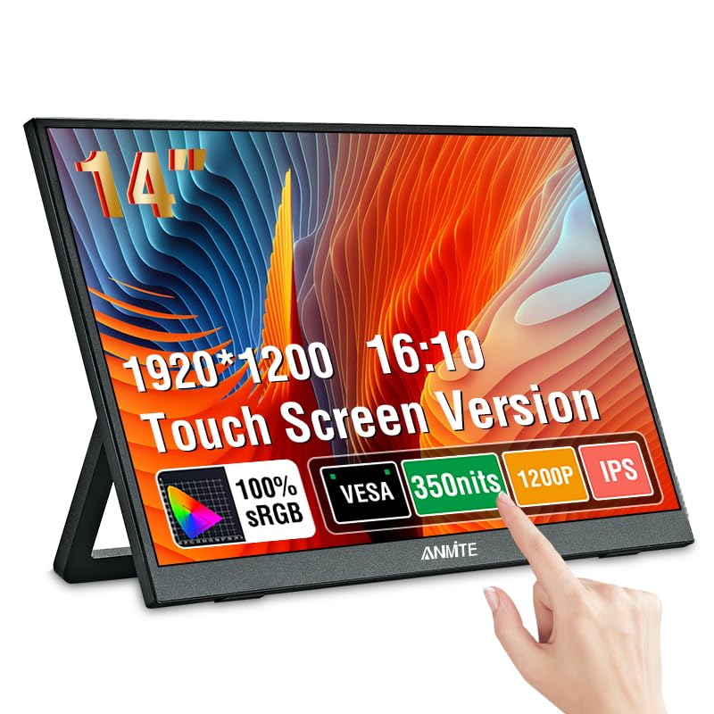 Image of 14 inch Portable Touch Monitor for Laptop Computer Gaming Display Metal Enclosure Mobile Display