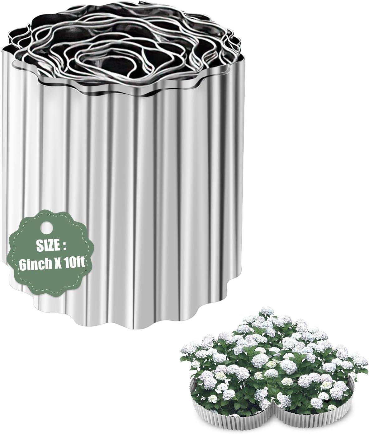 Landscape Edging - 4Inch x 66FT Garden Border with 200 PCS Spikes, Plastic Lawn Edging for Flower Bed, Pathway and Yard