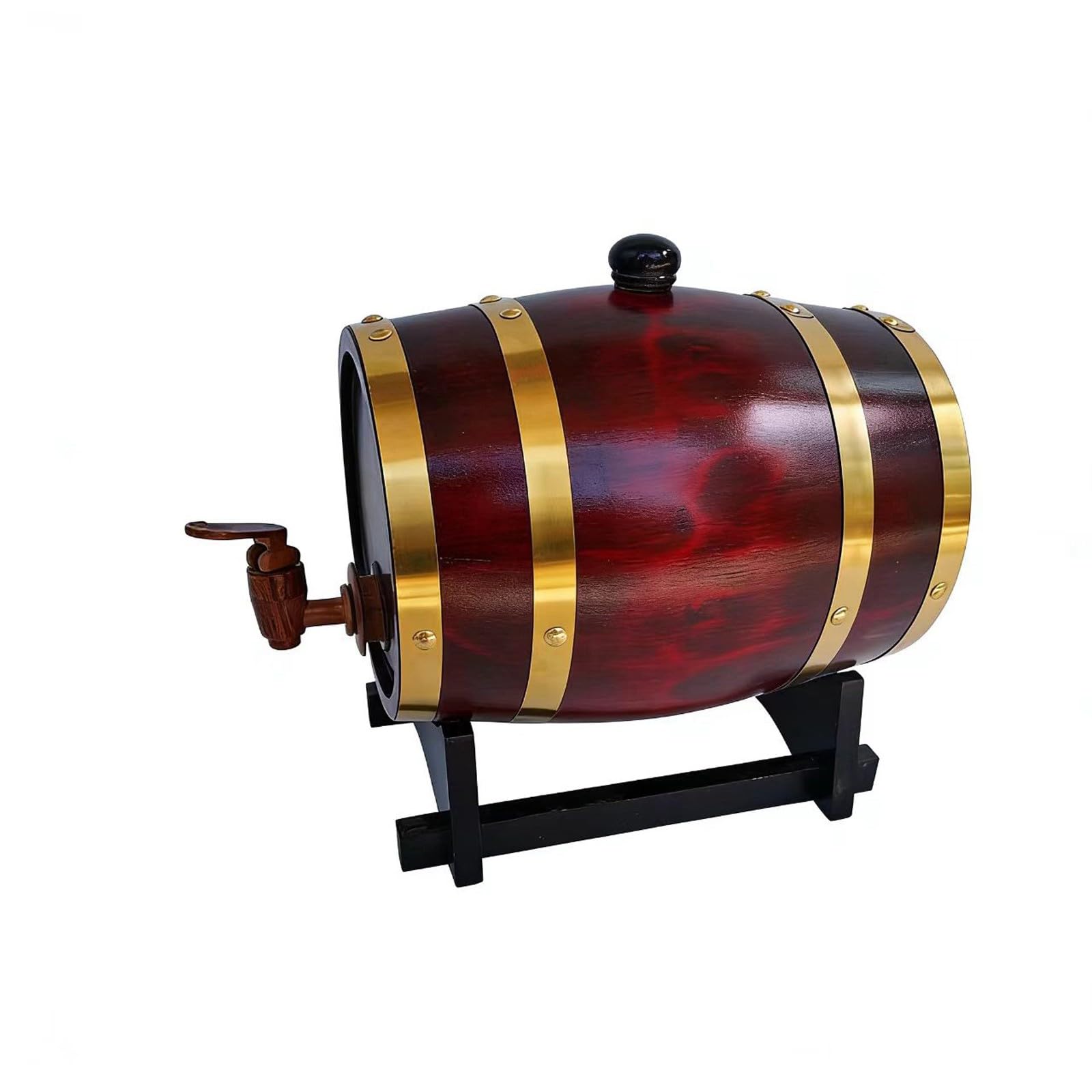 FûT de Vieillissement en ChêNe, Mini-FûT en Bois de 1,5 L/3 L/5 L/10 L avec PréSentoir pour La Conservation du Whisky, du Vin et de La BièRe(A,10L)