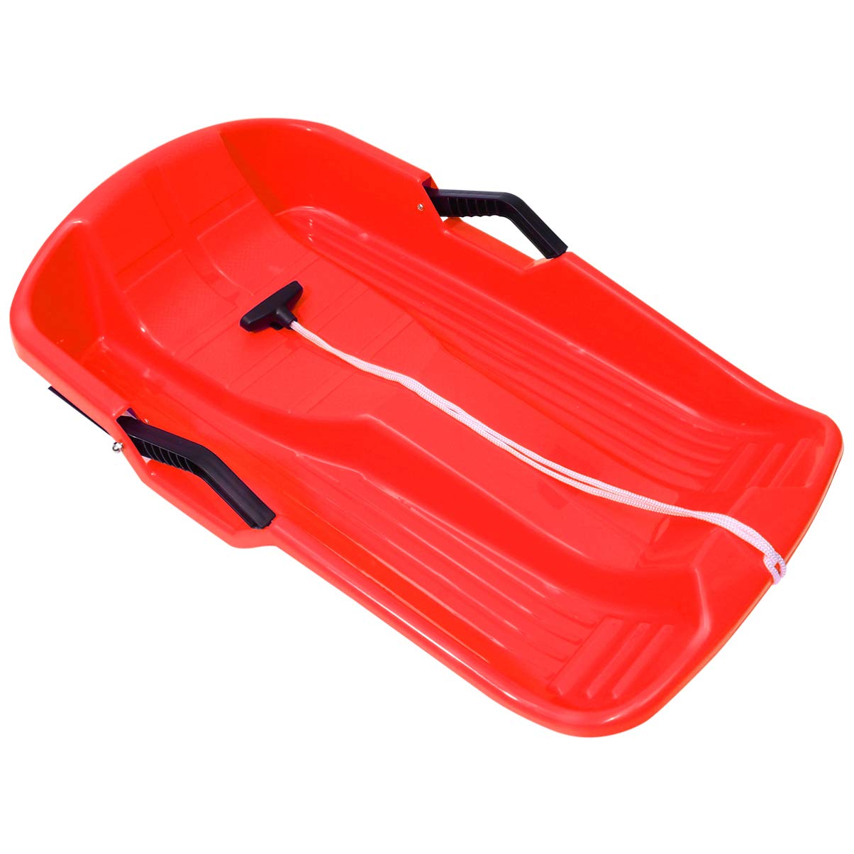 Photo 1 of *DAMAGED* BESPORTBLE Plastic Snow Sleds Toboggan Slider Boat Skiing Board Grass Sand Board Ski Boards for Kids Adult Outdoor Winter Blue Red
