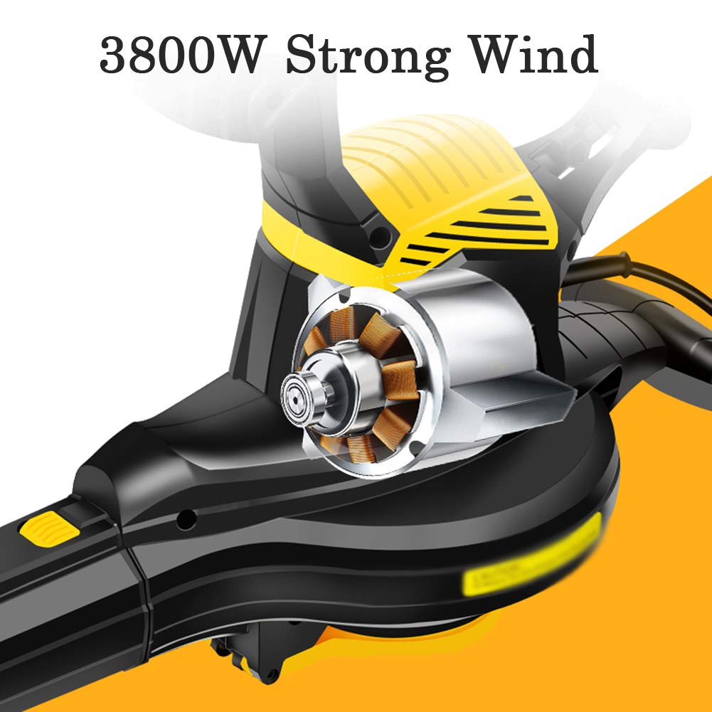 Poderoso Soplador de Hojascon Velocidad Variable,Soplador de Hojas Eléctrico con Cable y Triturador,Soplador/Aspiradora 2 en 1para Garaje Jardín y Patio