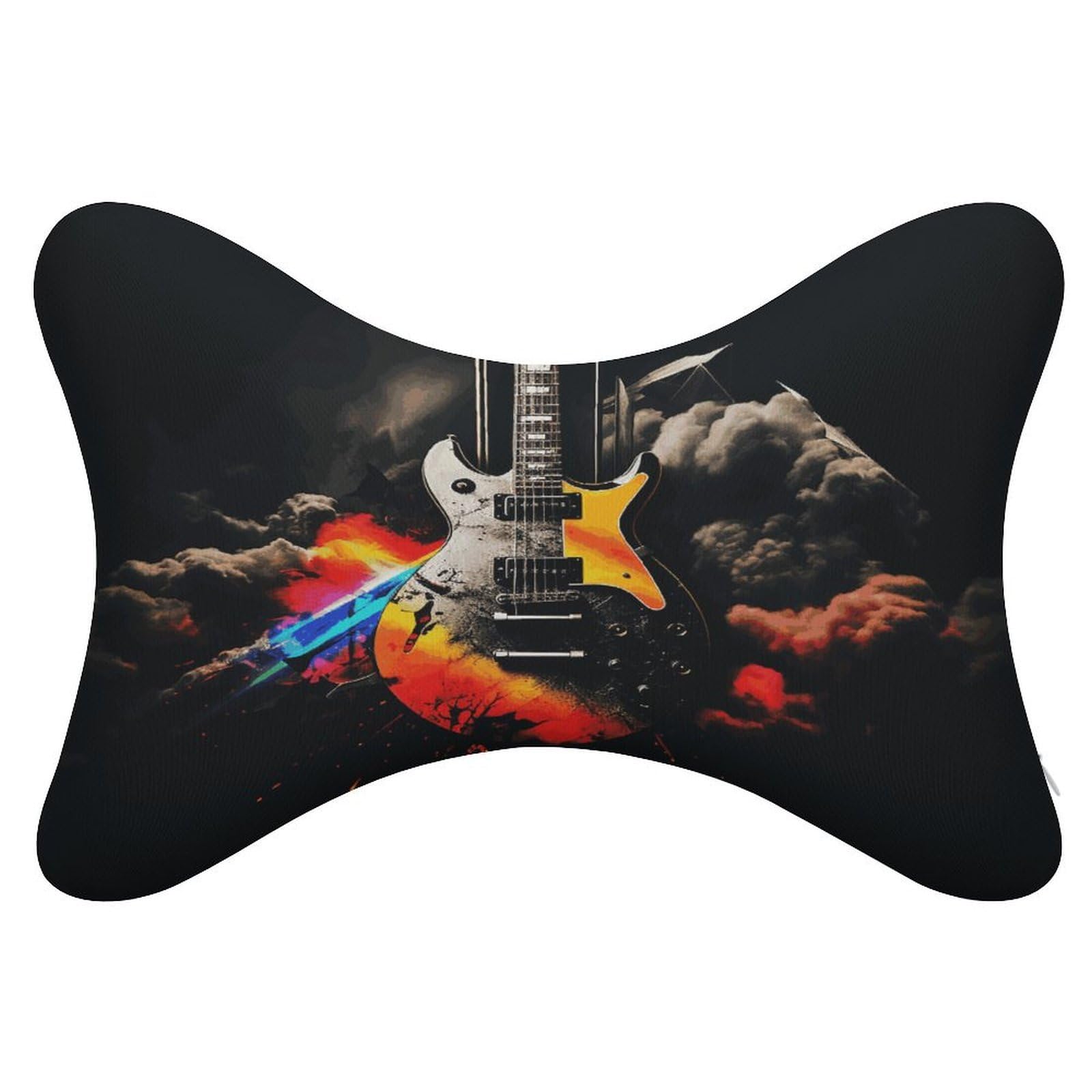 Cuscino per poggiatesta auto con musica rock, confezione da 2, cuscino per il collo con fodera rimovibile lavabile, cuscino da viaggio per auto, autobus, camion, comfort di guida