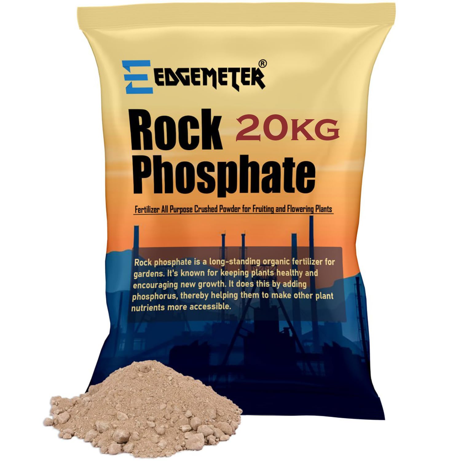EDGEMETER Rock Phosphate Fertilizer for All Plants | Rock Phosphate fertilizers for plants home garden 20 kg (B0CBQ9L9GG) Amazon Price History, Amazon Price Tracker