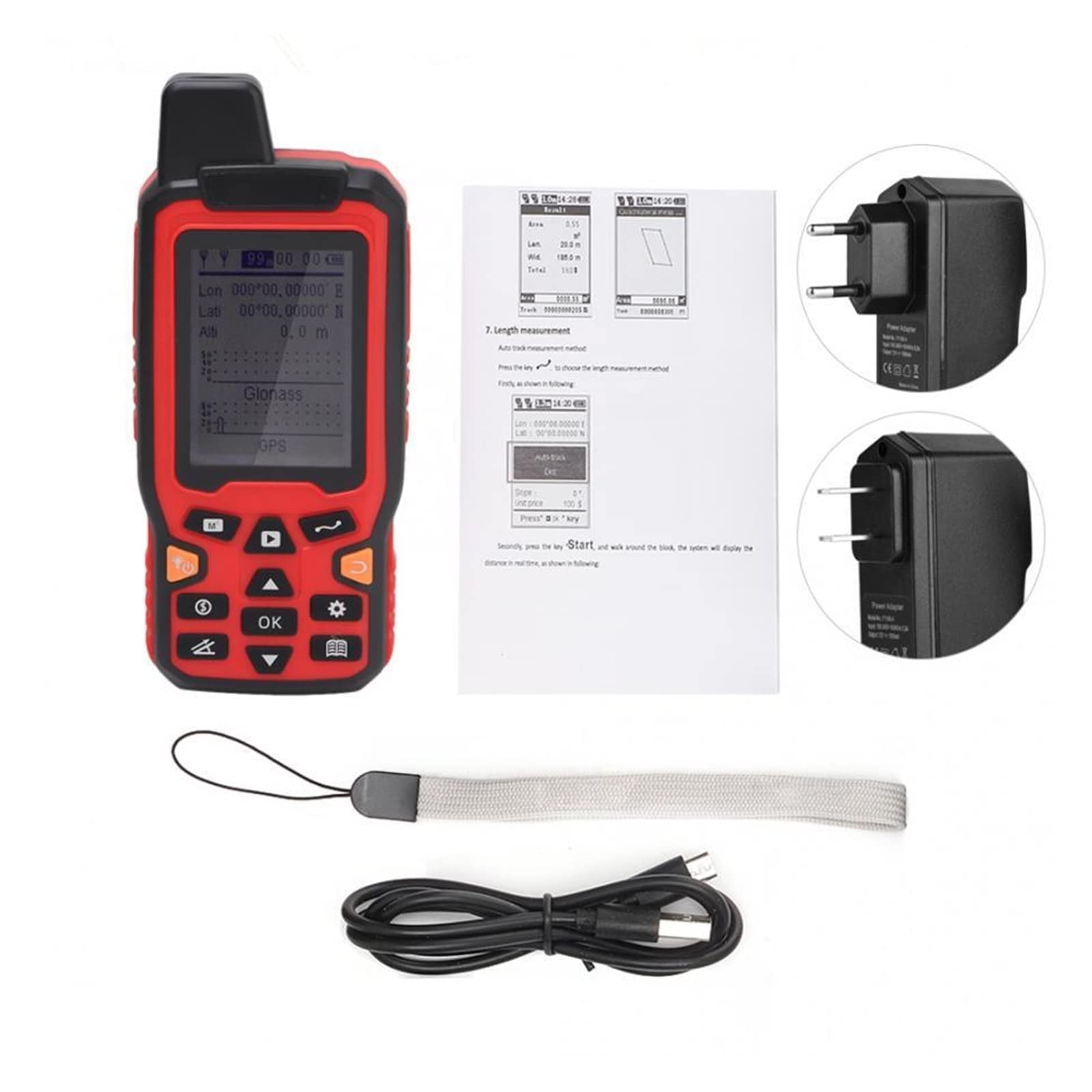 Antiscivolo ZL-180 Traccia di Navigazione GPS Portatile Misuratore di Area terrestre Display da 2,4 Pollici Rilevamento del Territorio Navigazione terrestre