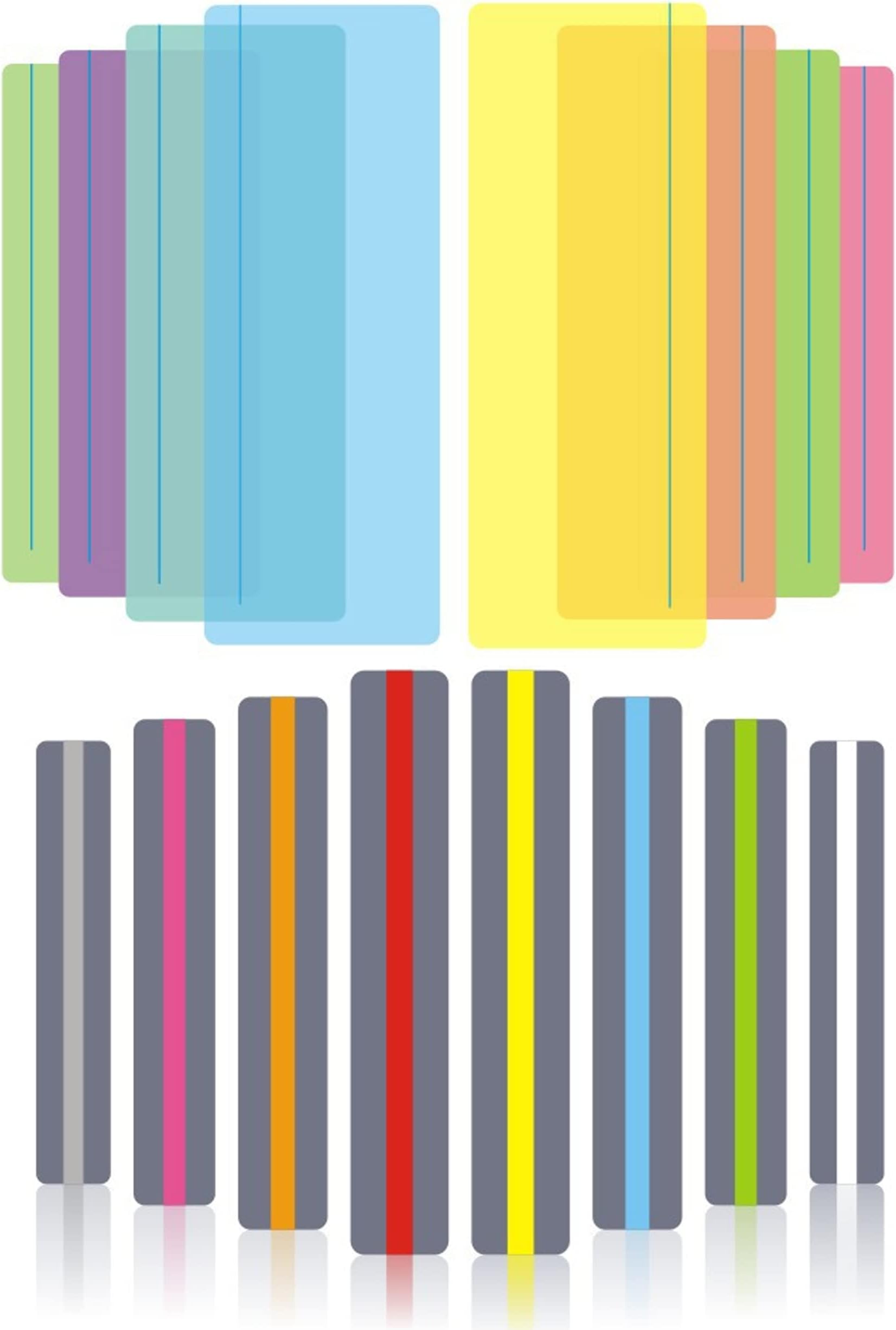 16pcs Dyslexia Overlays, Coloured Dyslexia Aids for Children Coloured Dyslexia Overlays Rulers, Dyslexia Reading Aids, Reading Overlay Highlight Strips for Visual Stress Dyslexia Reading Aids