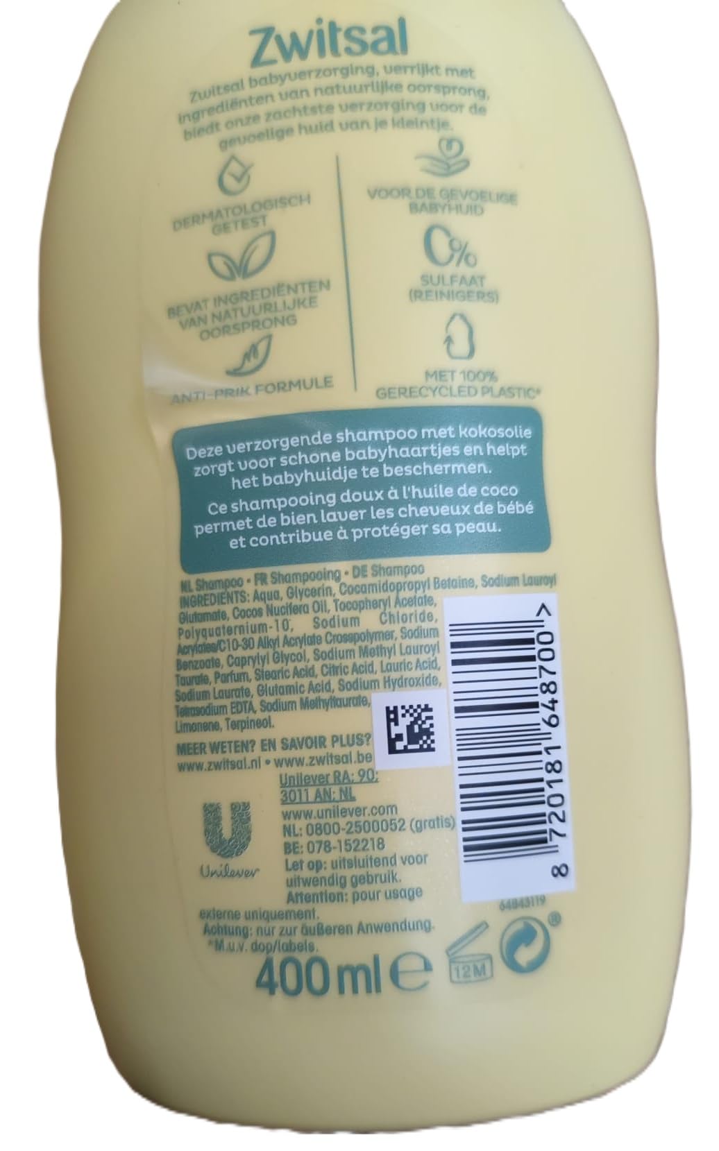 6er Pack - Zwitsal Shampoo mit Kokosöl/mit Pumpe - 400ml