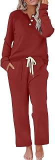 Lounge Sets for Women Two Piece Outfits Button Down Sweatsuit Sweatpant with Pockets Fall Fashion 2025