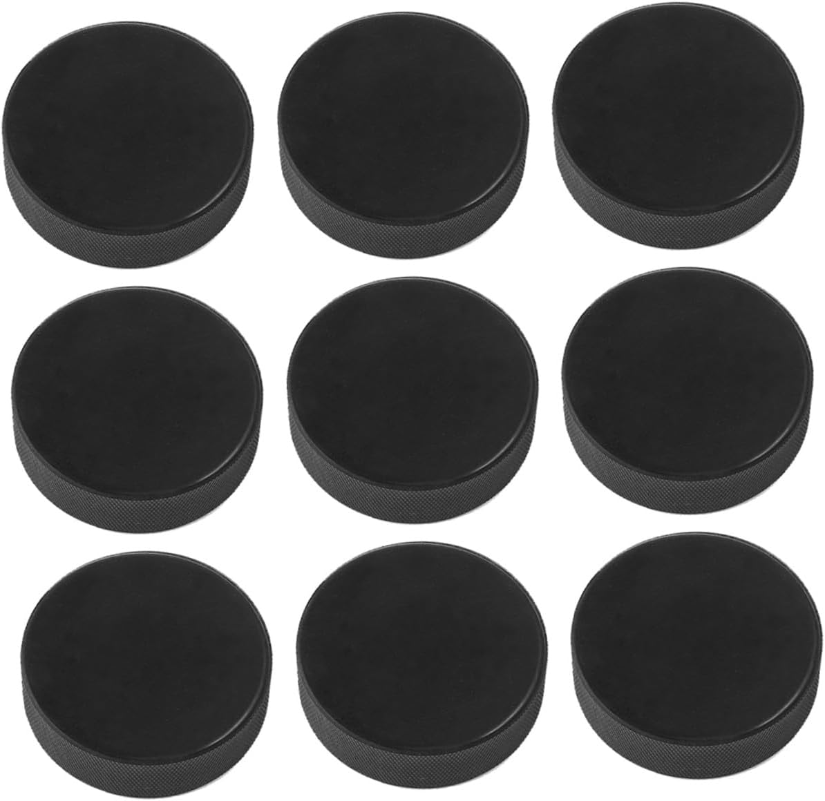 Sosoport 9pcs Official Regulation Ice Hockey Pucks Black for Practicing Training and Hockey Sport Pucks with Textured Surface to Stick Control and Enhance Skills for Boys and Beginners