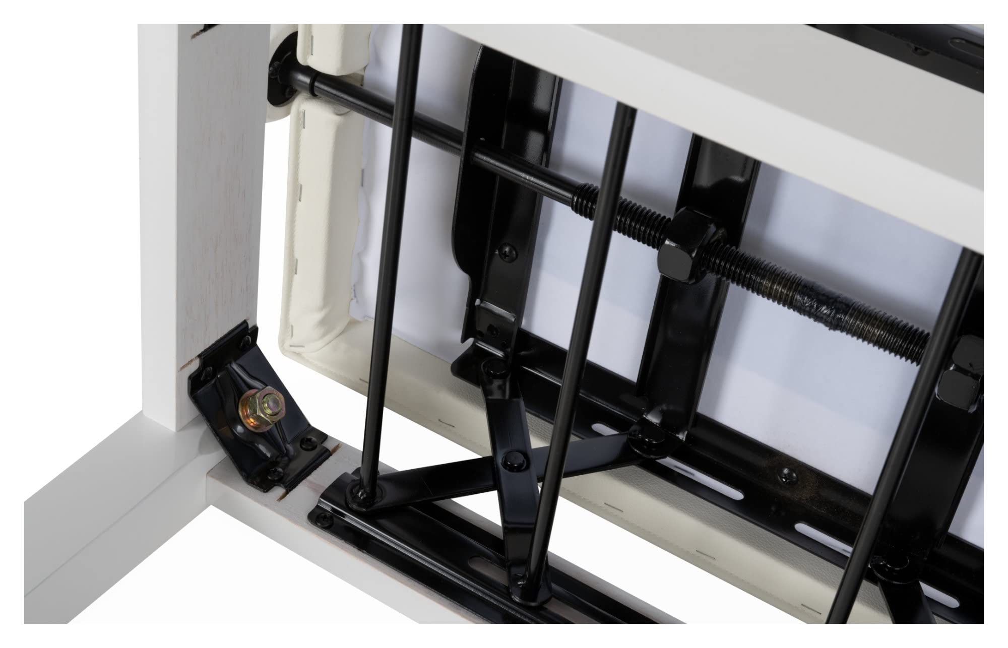 Classic Cantabile Pianobank Modell D - Hochwertige Pianobank - Weißes Polster aus Kunstleder mit Kapitonierung - Höhenverstellbar von 47,5-55,5 cm - 4-fache Kreuz-Mechanik - Weiß Hochglanz
