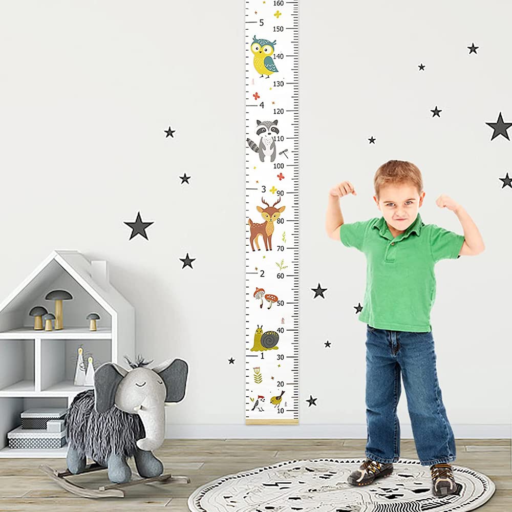Règle De Hauteur Pour Enfants,Toise Murale Enfant, Toise Murale À Suspendre Hauteur Règle Murale Règle Amovible Toile Hauteur Règle De Mesure Pour Décoration De Salle De Chambre D'Enfant (200 * 20cm)