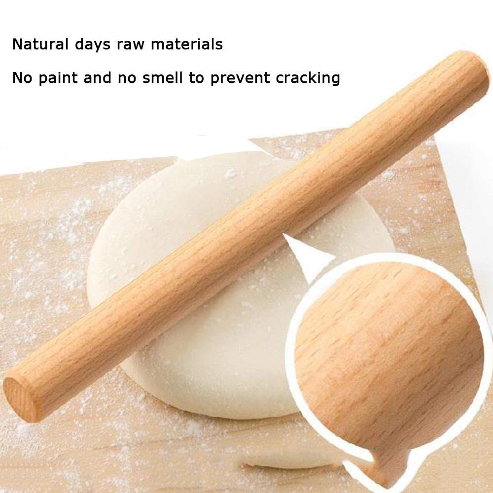 Mattarello in Legno Premium - Lunghezza 30 cm - Ideale per impasti per Pizza e Dolci al Forno - Superficie Antiaderente