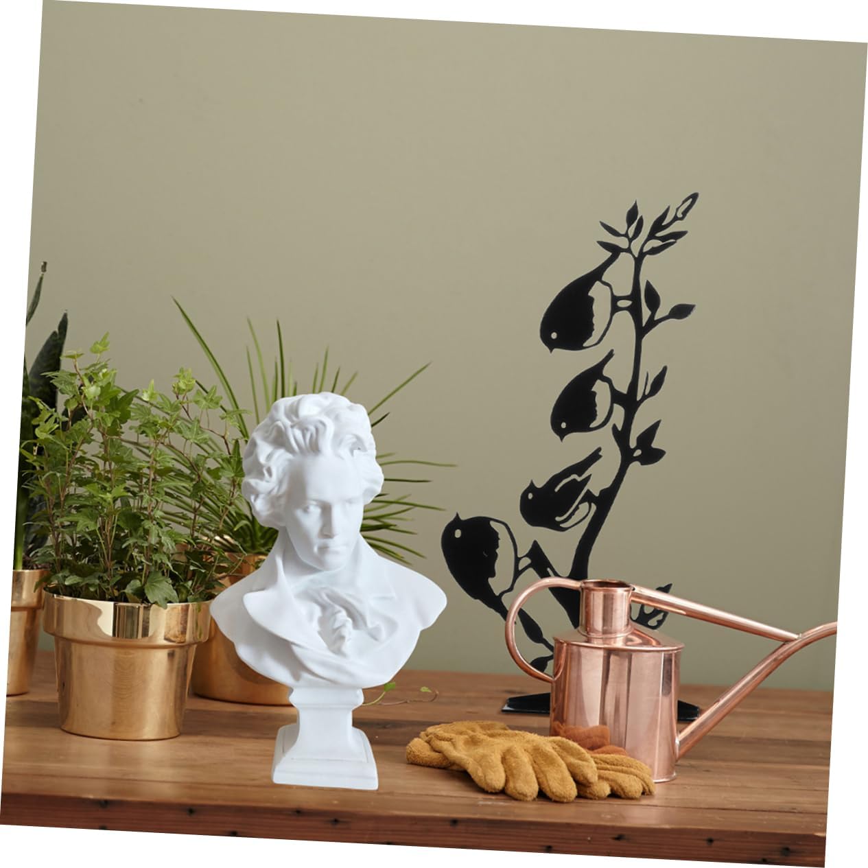 Bust Sculpture European Style Resin Art Decor Musician Portrait Figure for Home Decoration 9.5 Tall Detailed Handcrafted Design