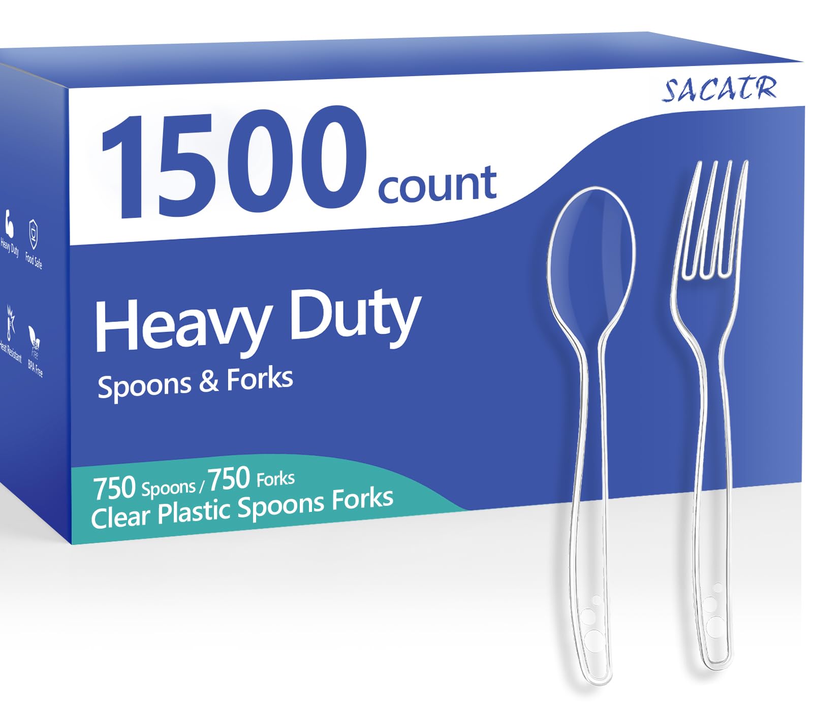 SACATR 1000 Count Clear Plastic Silverware Heavy Duty -Forks, Spoons,Knives — Amazon image 19