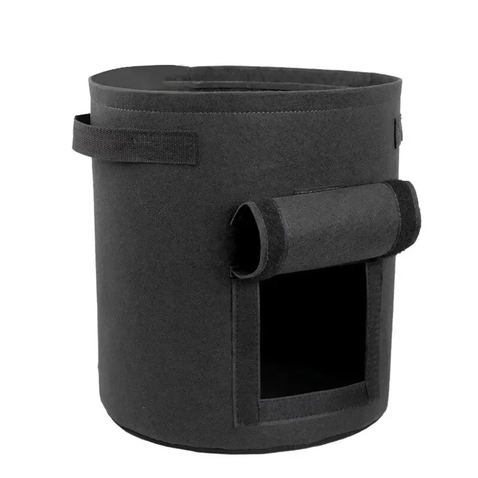 GIYXHU 3pcs Fabric Garden Potato Pot Greenhouse Vegetable Growing BagsFelt Plant Grow Bags Nonwoven Moisturizing Vertical Tools for Flowers Vegetables(Black,25X30CM)