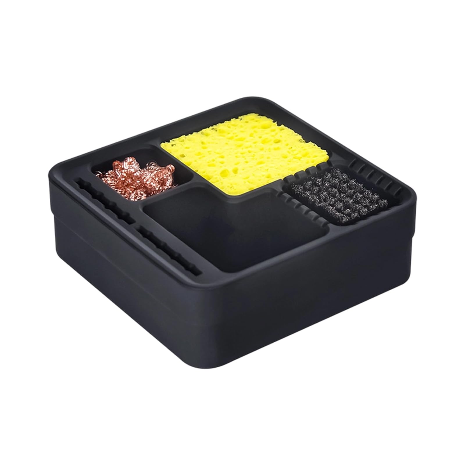 Kalttoy Black Sturdy Silicone Solder Scrap Bin Multi Purpose Storage Box Flexible Parts Holder For Welding And Electronics Maintenance Solder Waste Container