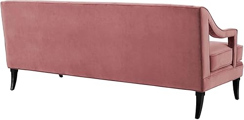 Miniatura 4 de Modway Sofá de terciopelo tapizado moderno de mediados de siglo Concur en rosa polvoriento Rosa (Dusty Rose),Verde,Gris,Marfil,marino,verde azulado