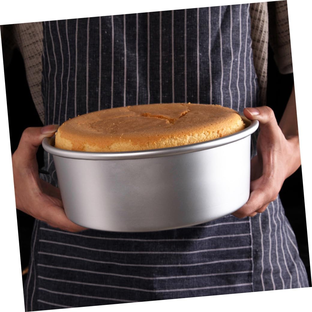 8 Inch Diy Baking Molds Set 3pcs Aluminum Alloy Round Cake Molds for Baking Live Bottom Cake Pans Crimping Design