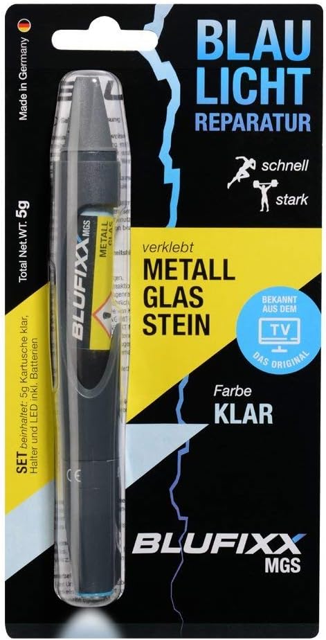 Blufixx MGS Set – Clear – for Metal, Glass and Stone – Refill