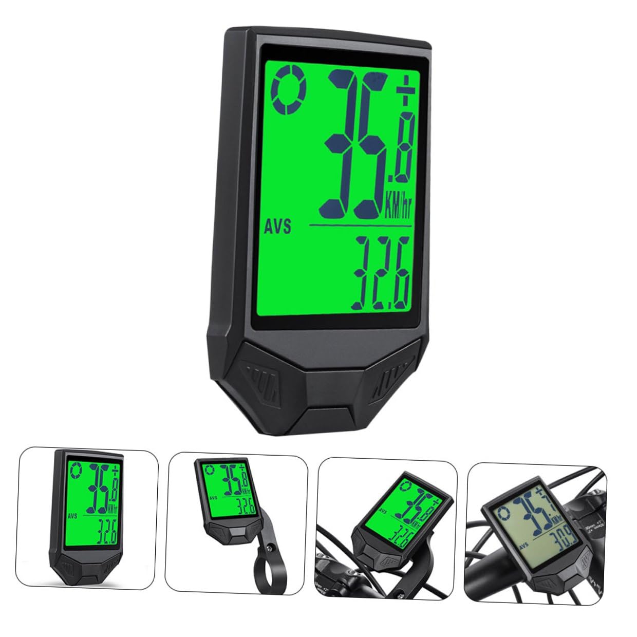 HEALLILY Velocímetro luminoso para bicicleta con medición de temperatura, odómetro inalámbrico para bicicleta de carretera, montaña, plegable, diseño desmontable con pantalla brillante para montar al