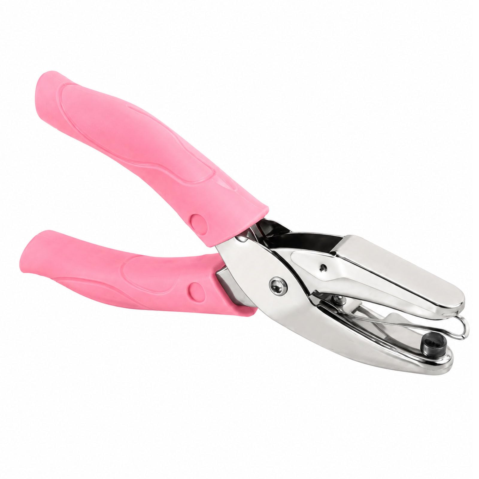 Tinminx 3mm Round Hole Punch Pliers, Single Hole Paper Punch with Pink Handle, Small Circle Hand Puncher for Craft Paper, Cards, Scrapbooks, Invitations and DIY Projects