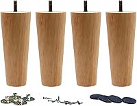 Vista 13 de WEICHUAN Patas de repuesto de madera maciza de caucho de 4", para sofá, sillón, otomana, sofá de dos plazas, mesa de café, gabinete, patas de madera