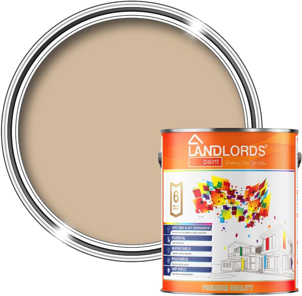 Landlords Weather Shield Smooth Masonry Paint | Storm Proof, Scrub Resistance & Waterproof | Weatherproof Technology Designed with Acrylic Resin for Ultimate Protection 5L Moroccan Sand