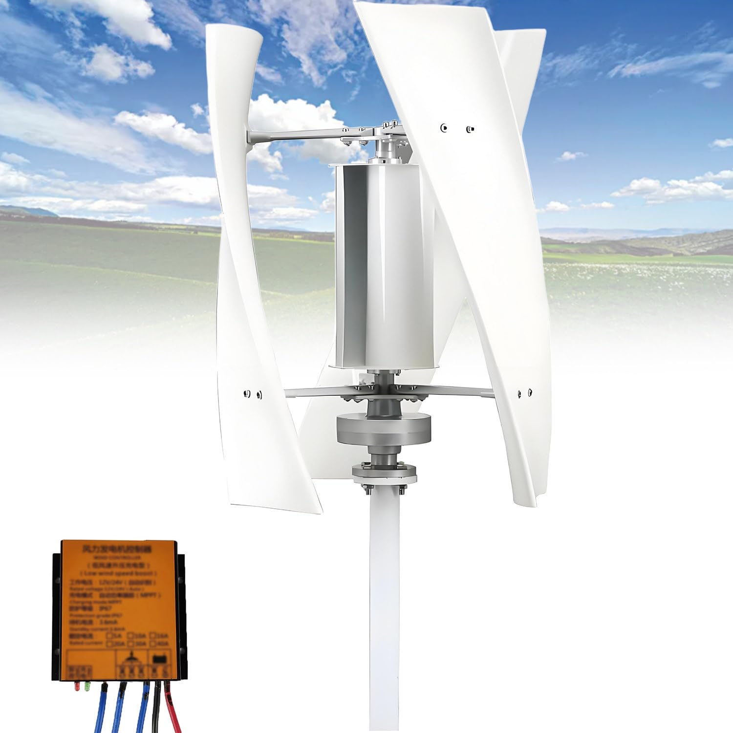 GLBMXDD 12V/24V Magnetic Levitation Turbine with Controller 100W-White12V