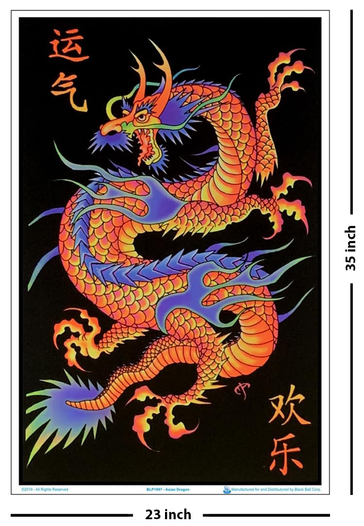 Amazon.com: Scorpio Posters Asian Dragon - Blacklight Poster