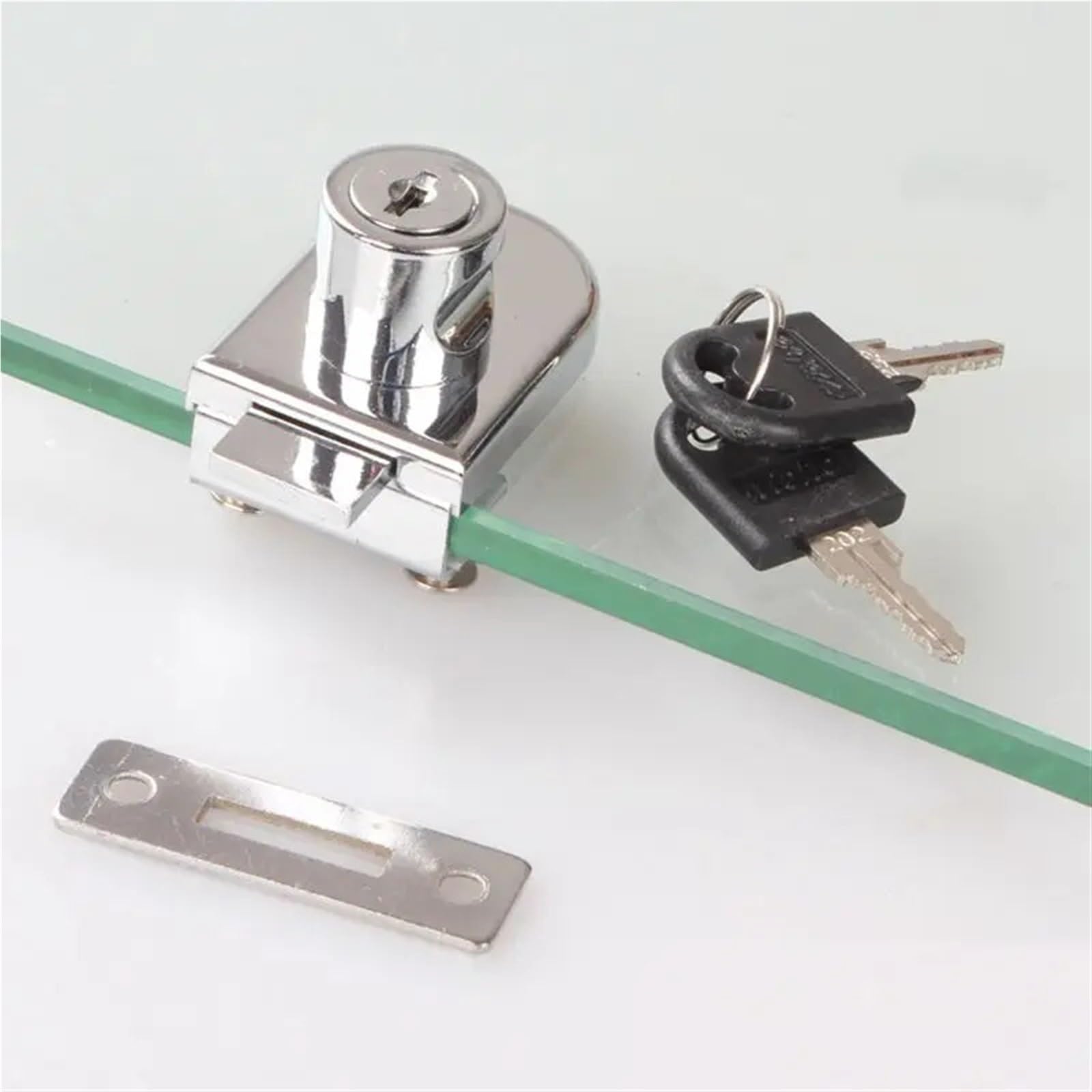 Serrure pour vitrine en verre et porte simple en inox de sécurité