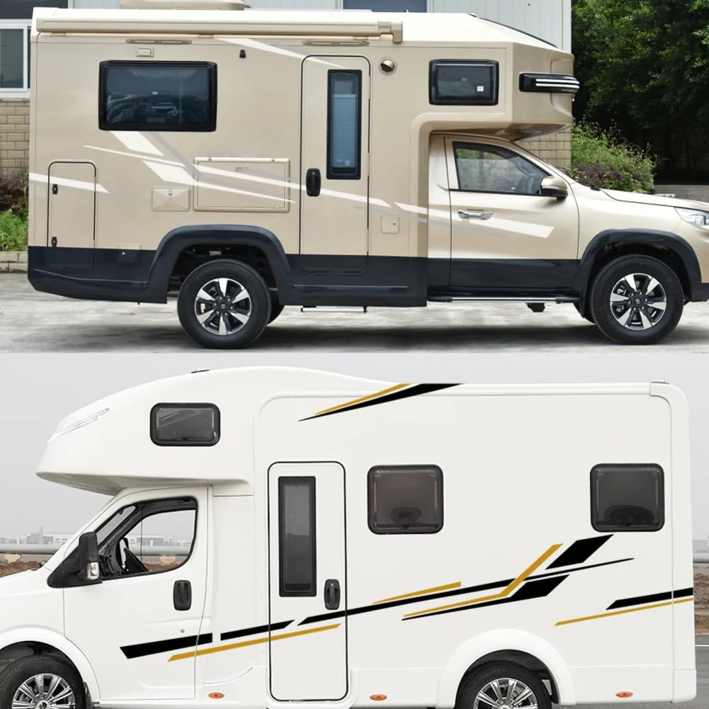 Confezione da 6 adesivi in ​​vinile a strisce per camper, per camper, box per cavalli, roulotte, accessori per tuning auto, adesivi decorativi per auto