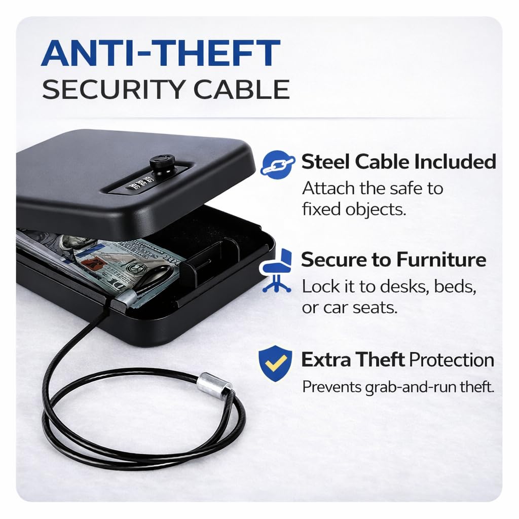Bestow Portable Safe Box - Compact Security for Travel & Home -6