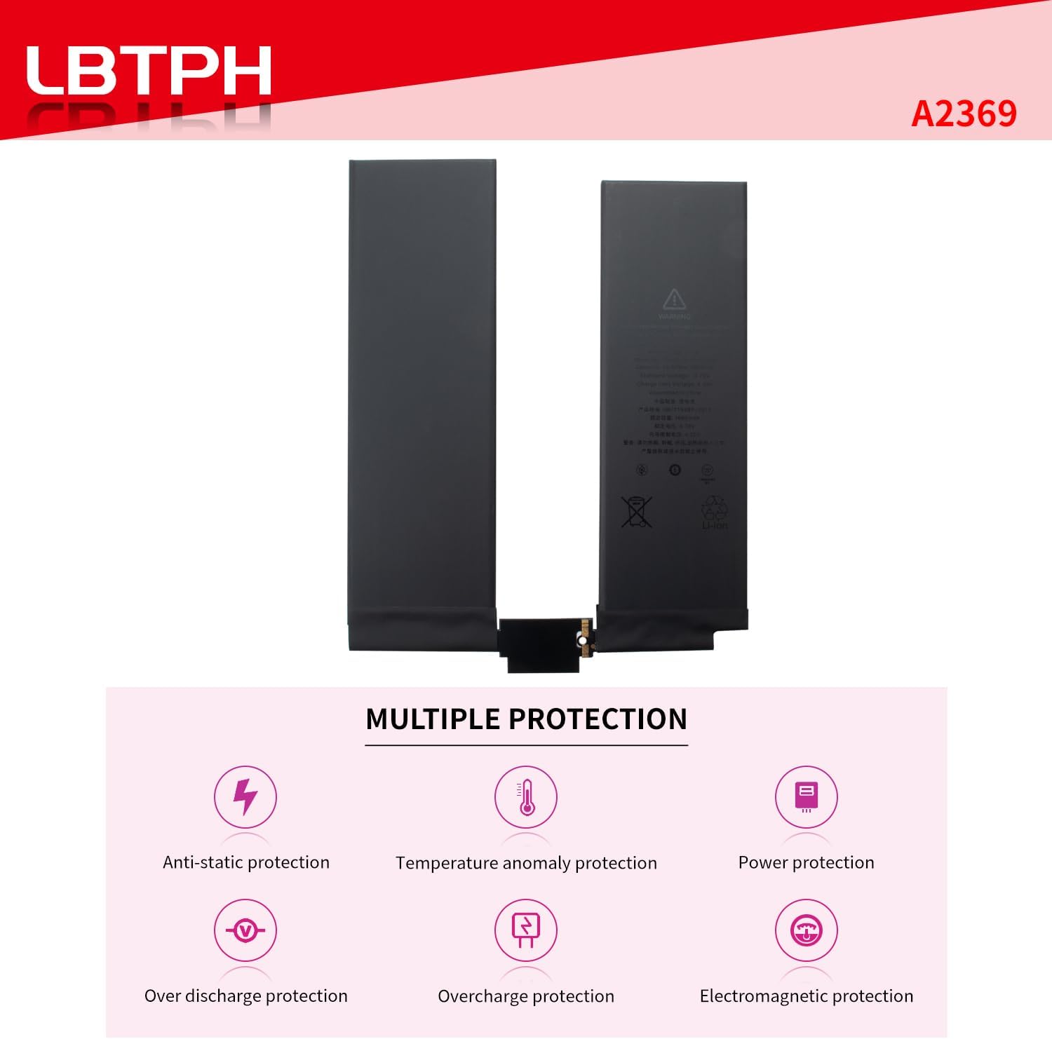 A2369 Battery Replacement Compatible for iPad Pro 11" 2021, 2022 4th Gen, Compatible for ipad Pro 11 3rd Gen 2021 A2369 A2301 Series A2377 A2460 A2459 A2301 3.78V 29.02Wh/7680mAh