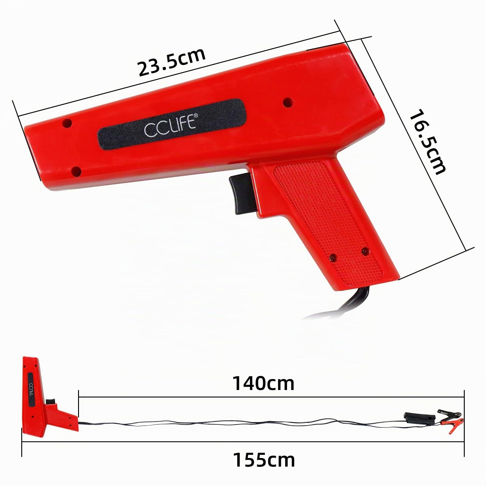 CCLIFE Pistolet à lumière d'allumage, lampe stroboscopique, pistolet à flash, allumage 12 V/10 W | 12 V/10 W Forte puissance : compatible avec les systèmes de bord 12 V de la plupart des motos et voitures courantes.