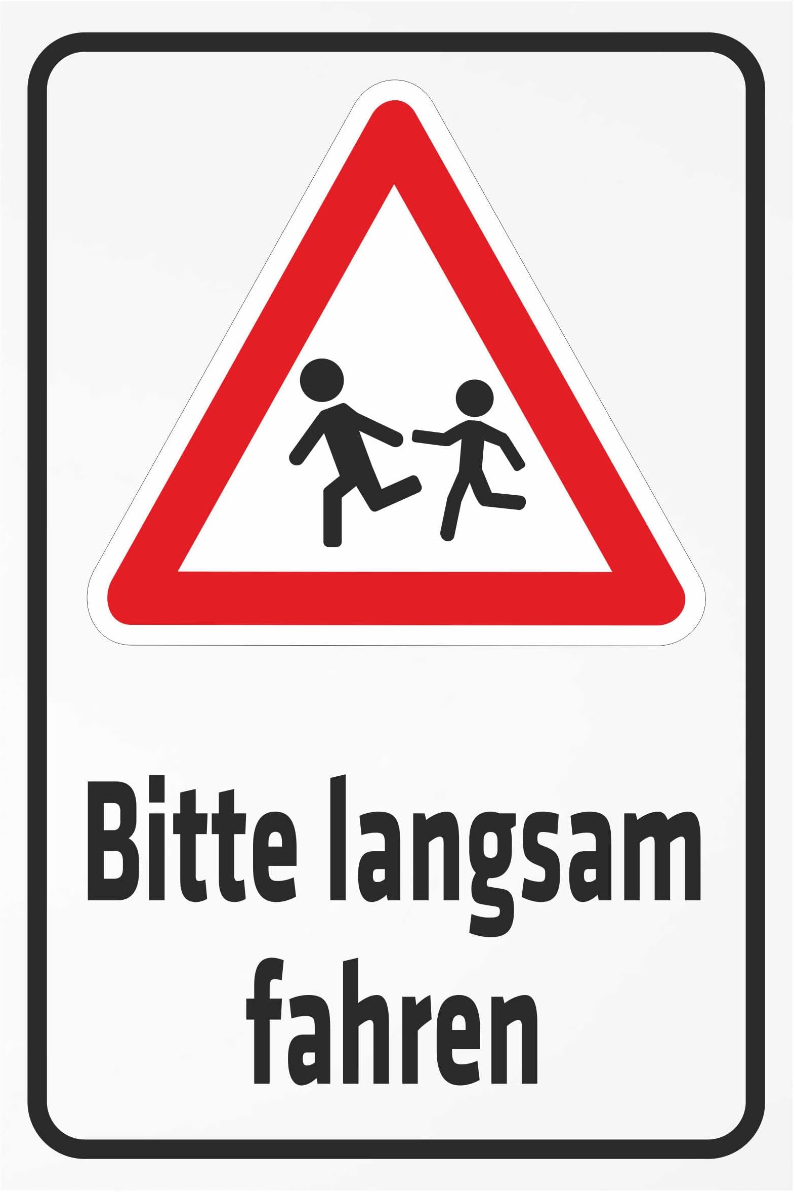 UG - Safety Sticker - Please Slow Drive - 200 x 150 mm - Hotel, Company, Protection, KITA, Doctor, Practice, Home