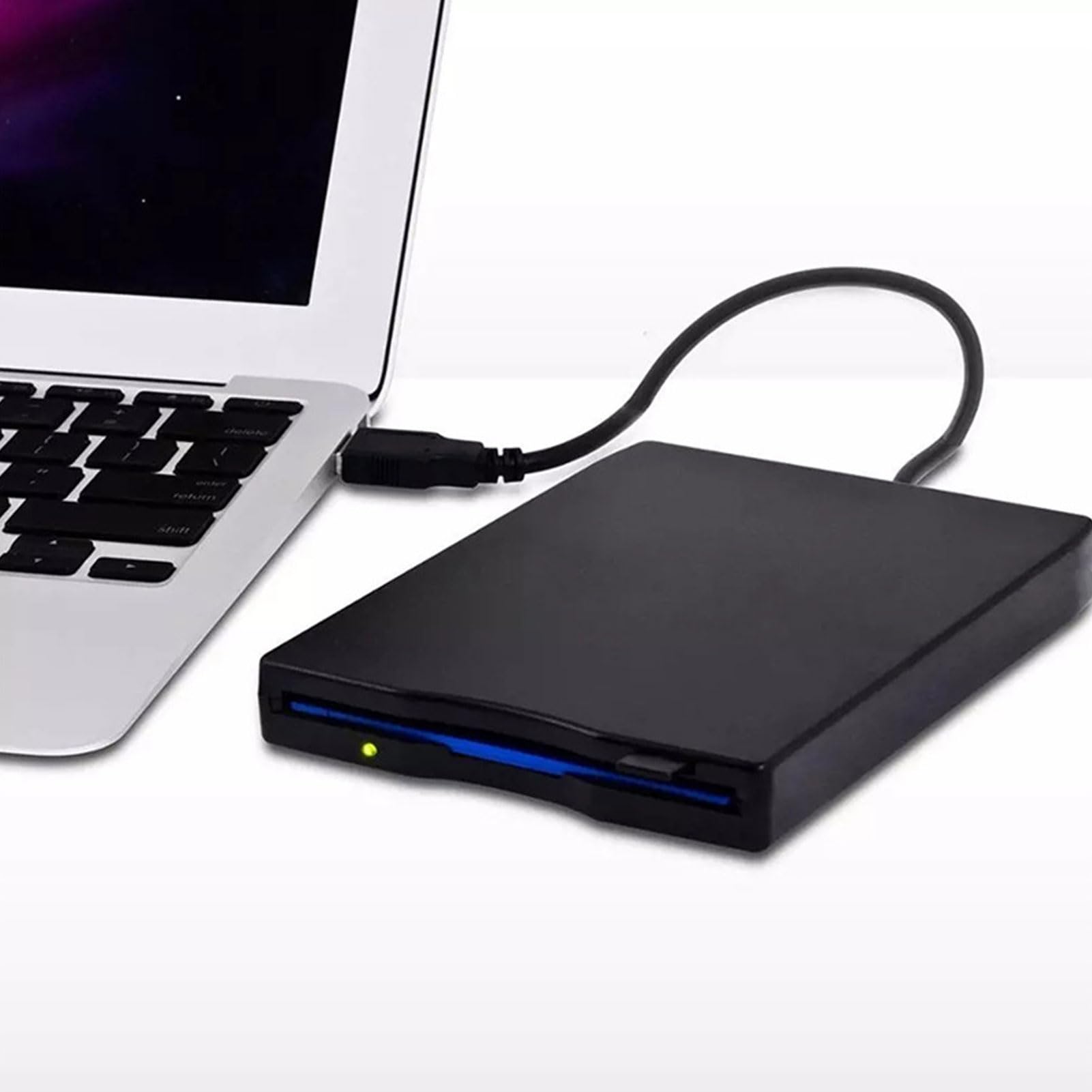 Ausla Lettore di Floppy Disk USB, unità Floppy Disk Esterna Portatile per Floppy Disk da 3,5 Pollici 720KB 1.44MB, con Forte Anti-interferenza, Compatibile con PC Laptop da 98 a 8.