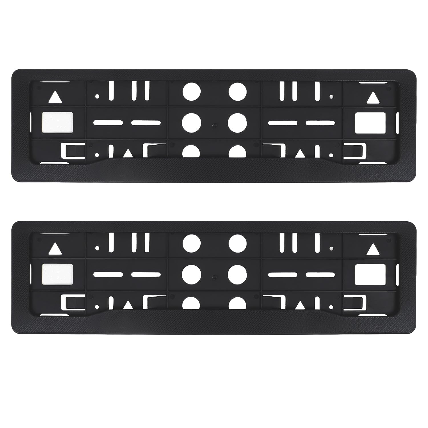 KINGSWAY® Black Car Number Plate Frames (Front and Rear), Brick Design Car Registration Plate Holders for All Cars, Car Licence Plate Covers, Universal Fit, Standard Size 51.5 x 14.5 cm-image-28