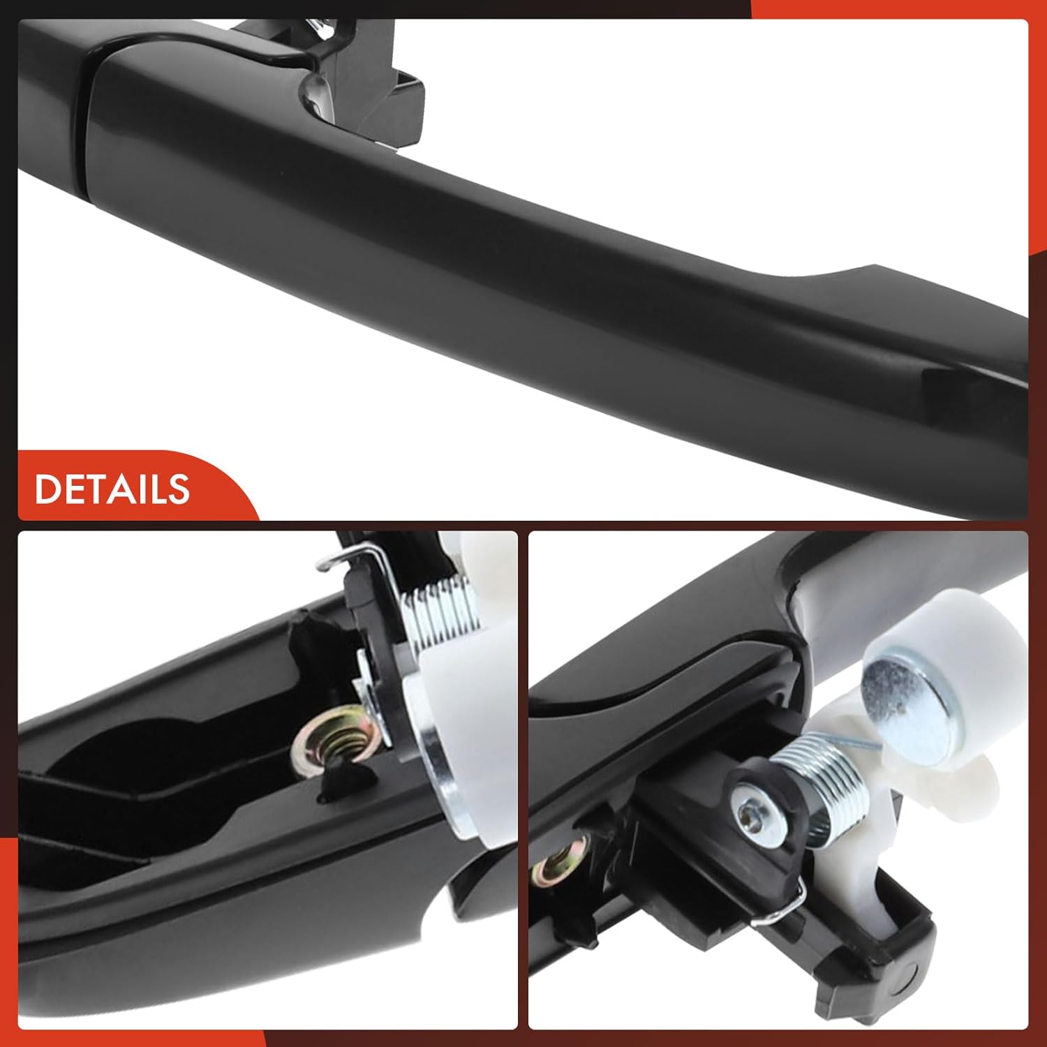 A-Premium Tailgate Handle Liftgate Latch Handle Compatible with Honda CR-V CRV 2002 2003 2004 2005 2006, Smooth Black, Replace# 74810-S9A-J01ZF