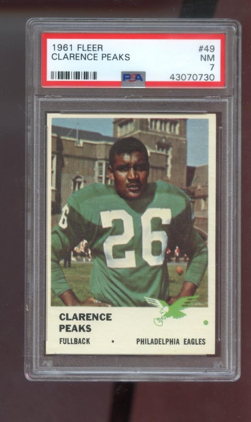 1961 Fleer #49 Clarence Peaks PSA 7 Graded Football Card Philadelphia Eagles
