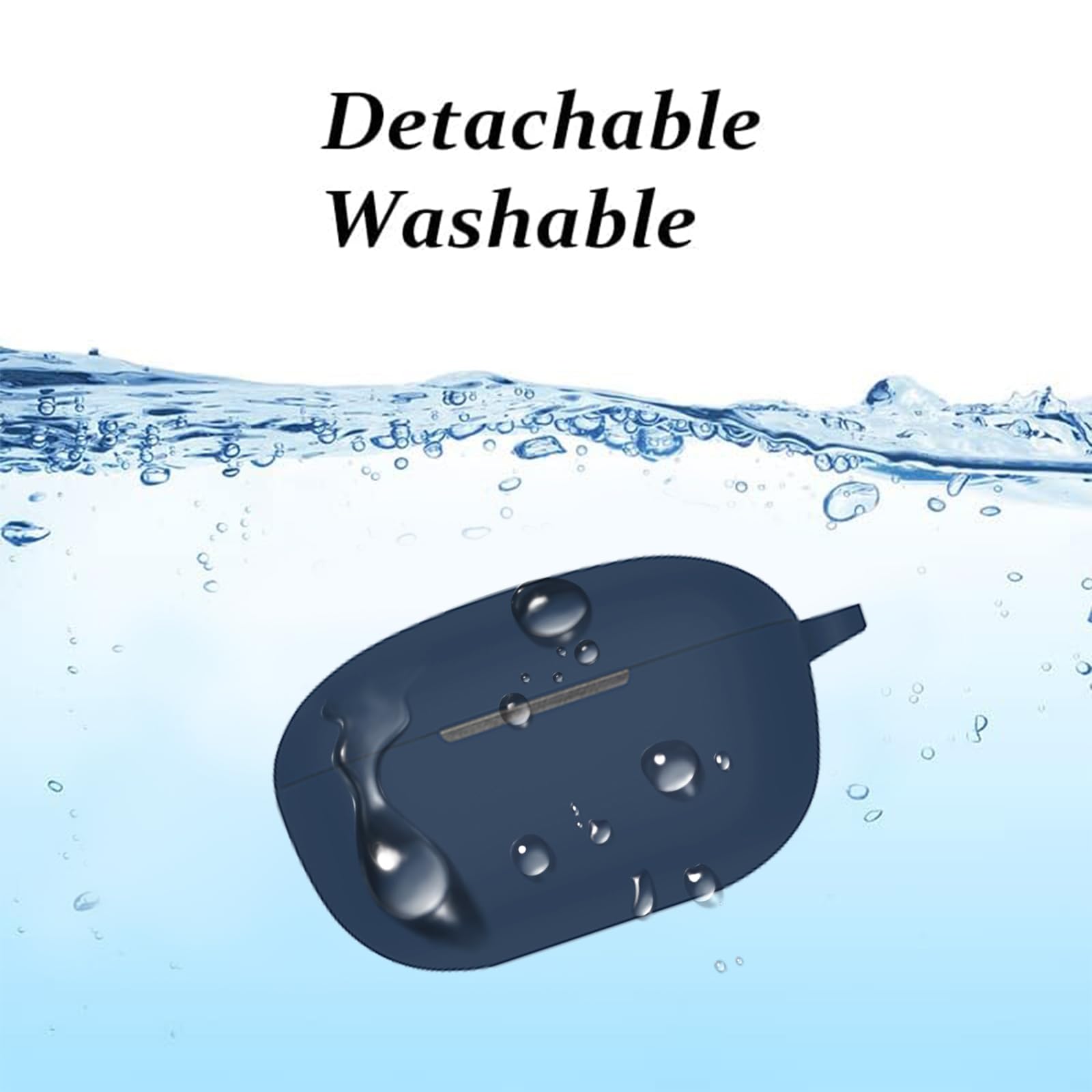 Case for Anker Soundcore Life A3i with Carabiner,Anti-Scratch Premium Soft Silicone Full Protective Case,Shockproof Ultra Slim Headphone Protective Case for Anker Soundcore Life A3i,Blue - Image 4