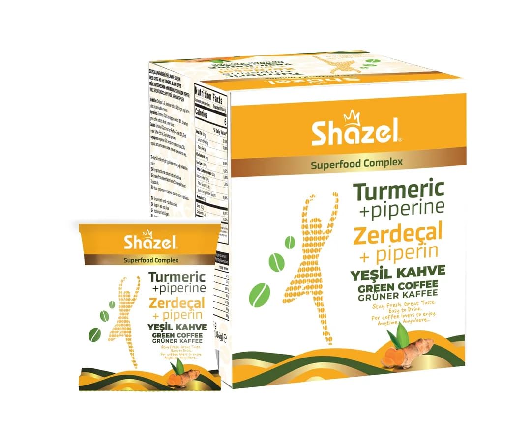 Shazel Yeşil Kahve Zerdeçal - 1.84 gr. 14'lü Kutu