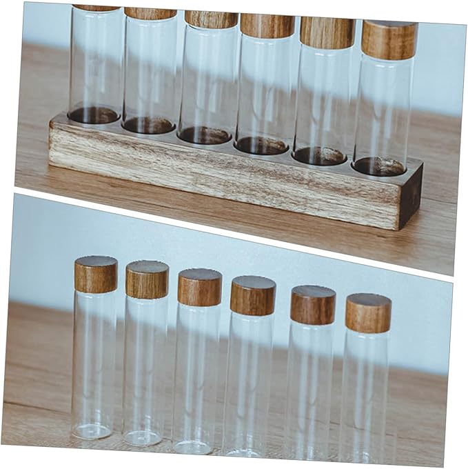 Tubos de Vidrio para Almacenar Café con Soporte de Madera miniatura 4