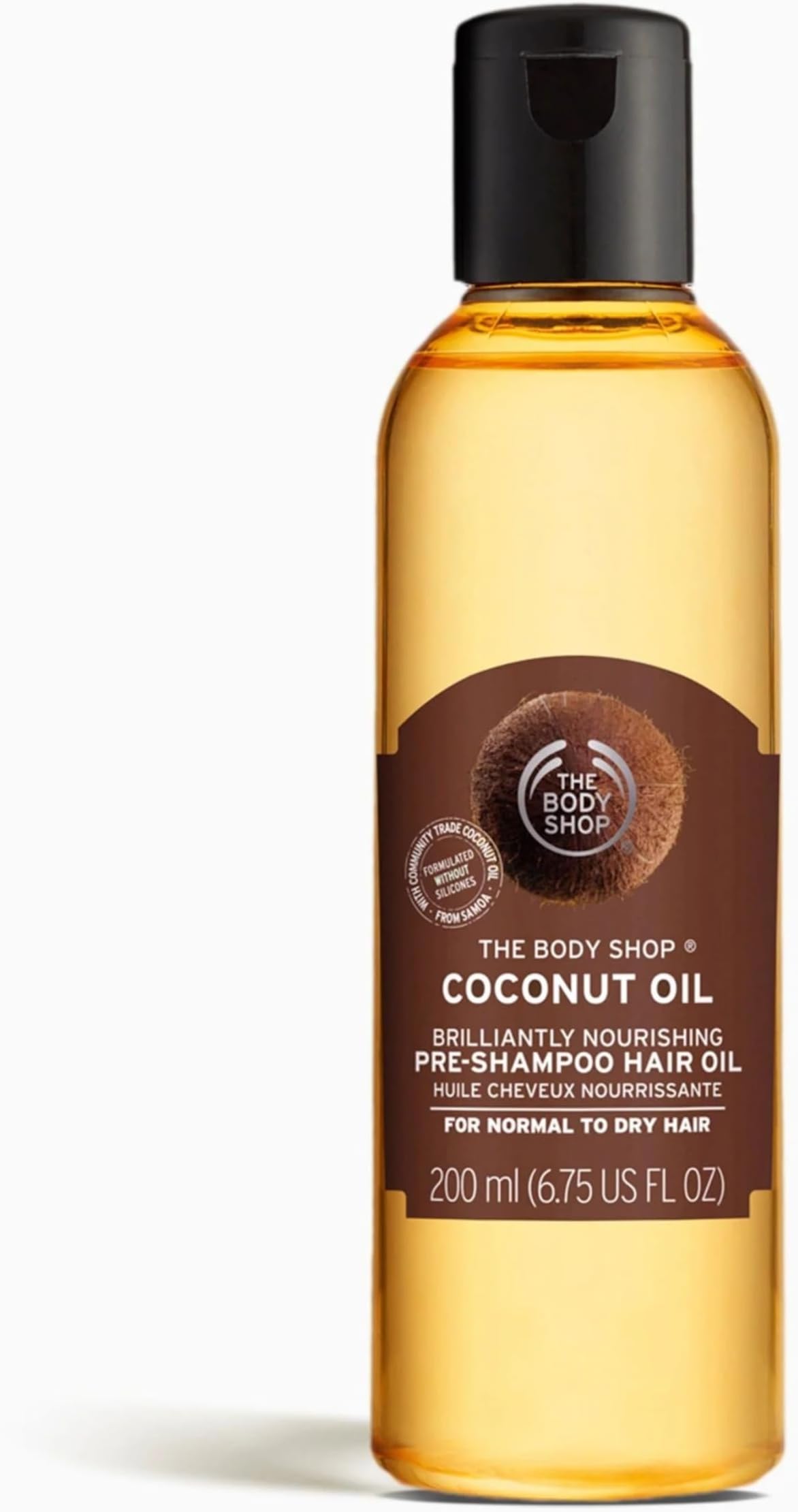 The Body Shop Coconut Oil Brilliantly Nourishing Pre-Shampoo Hair Oil, 6.75 Fluid Ounce