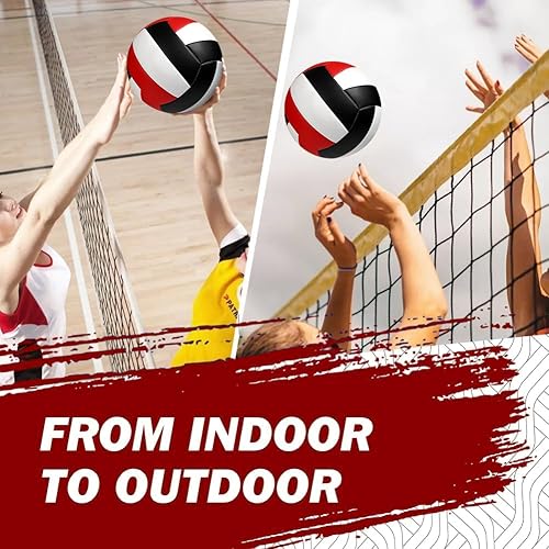 Miniatura 3 de Paquete de 9 pelotas de voleibol de tamaño oficial 5, voleibol para interiores y exteriores, impermeables, suaves, para piscina, playa, voleibol, de