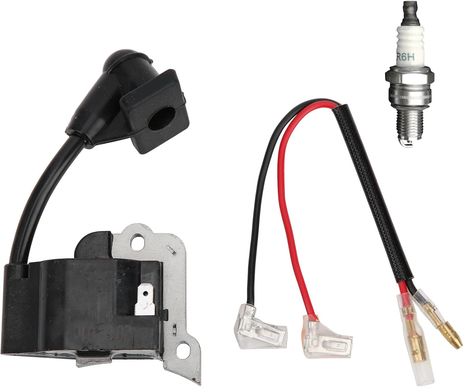 Realman 531008714 Ignition Coil with CMR6H Spark Plug
