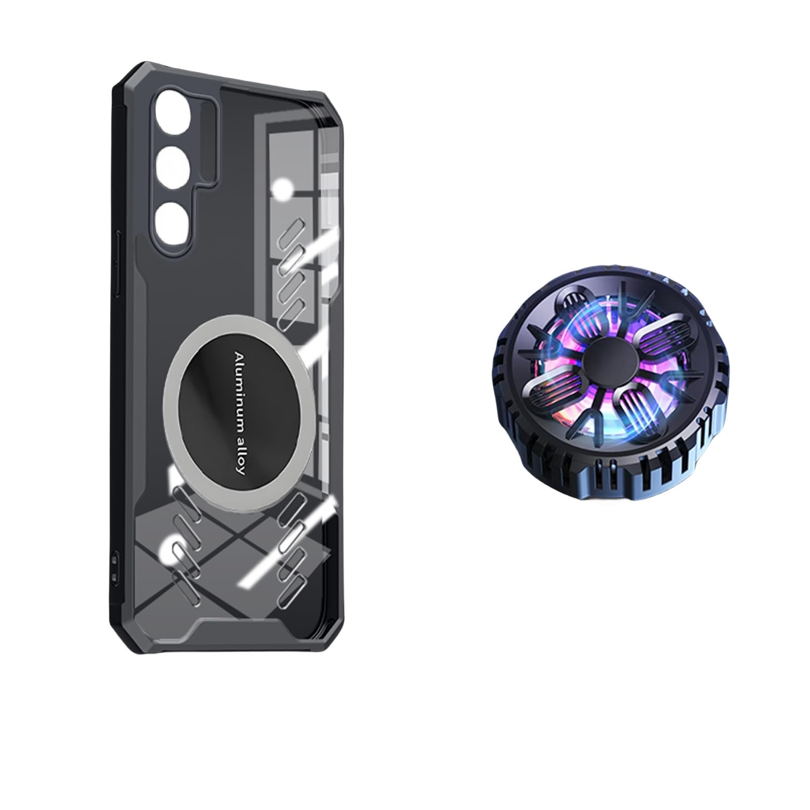 DAYJOY Shockproof case Cover Compatible Nubia Redmagic 9 Pro/Pro+,Military-Grade Protection with Magnetic Semiconductor Heatsink Cooling Phone Cooler (Black)